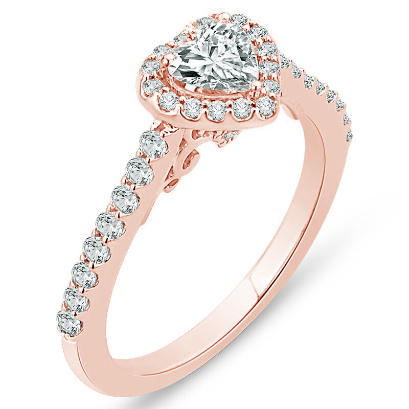 Diamantový zásnubný prsteň z ružového zlata 74953