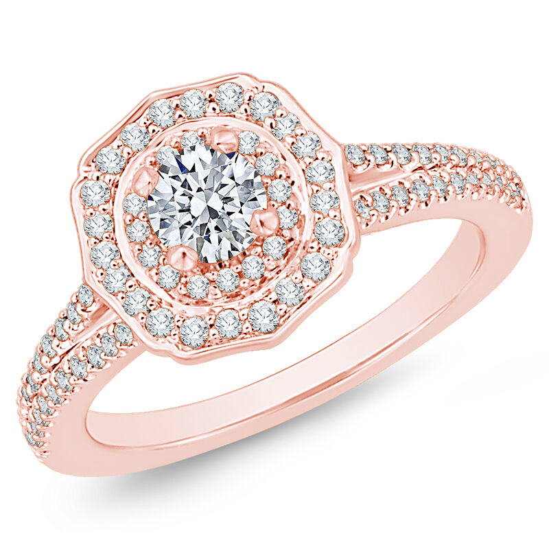 Diamantový zásnubný prsteň z ružového zlata 74983
