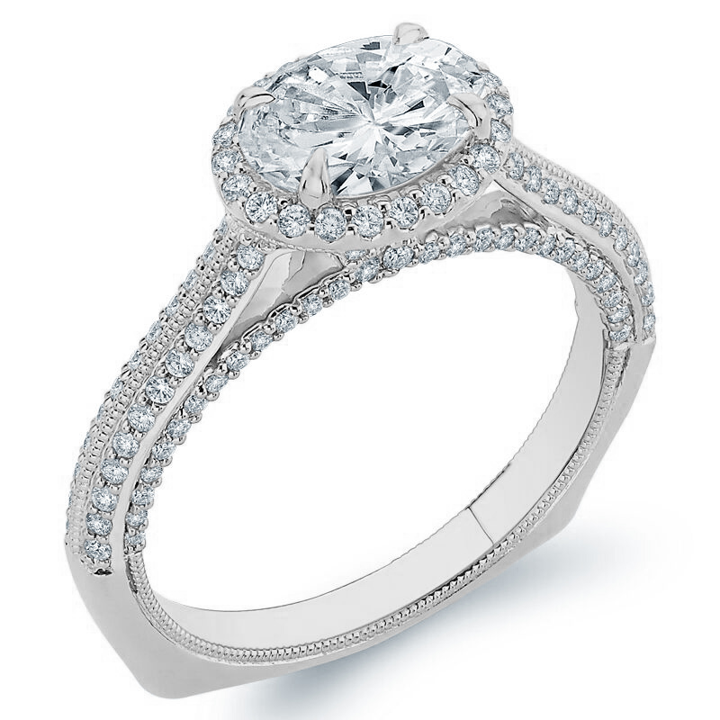 Diamantový prsteň z bieleho zlata