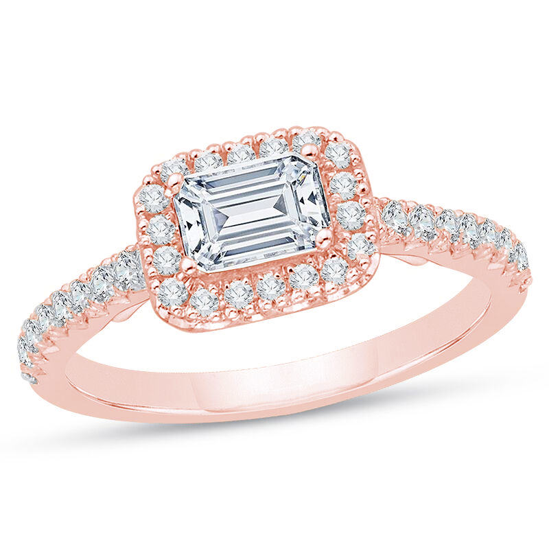 Zásnubný diamantový prsteň z ružového zlata 75433