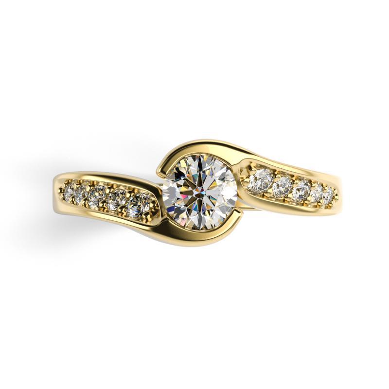 Prsteň s certifikovaným diamantom 75733