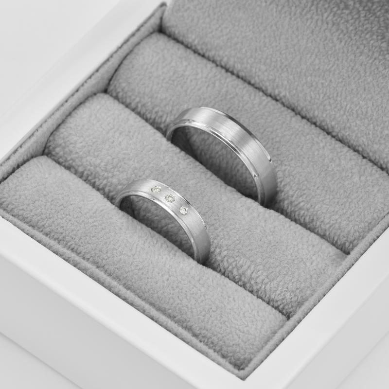 Platinové svadobné prstene s diamantmi 76413