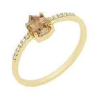 Dokonalý zásnubný prsteň so žltým pear diamantom Manoj