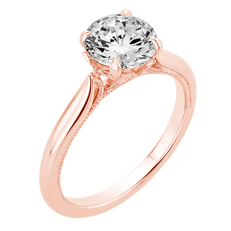 Zásnubný prsteň s diamantmi z ružového zlata 79303