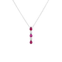 Elegantný náhrdelník s diamantmi a rubínmi Anjali