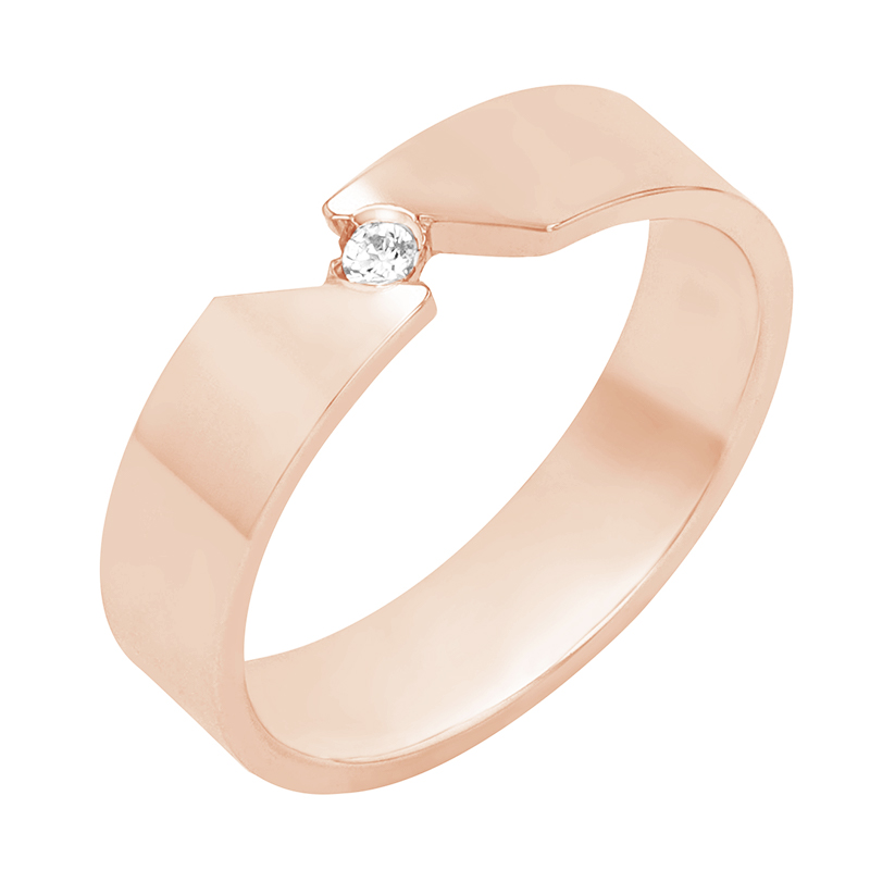 Dámský snubný prsteň z ružového zlata 80413