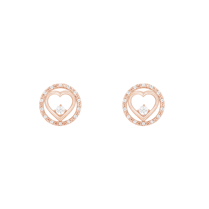 Romantické náušnice s diamantmi z ružového zlata 80613