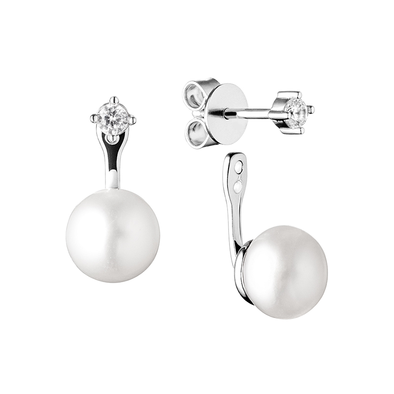 Náušnice s bielymi perlami