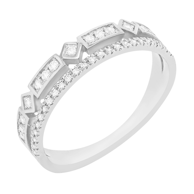 Trendy zlatý prsteň s diamantmi 84353