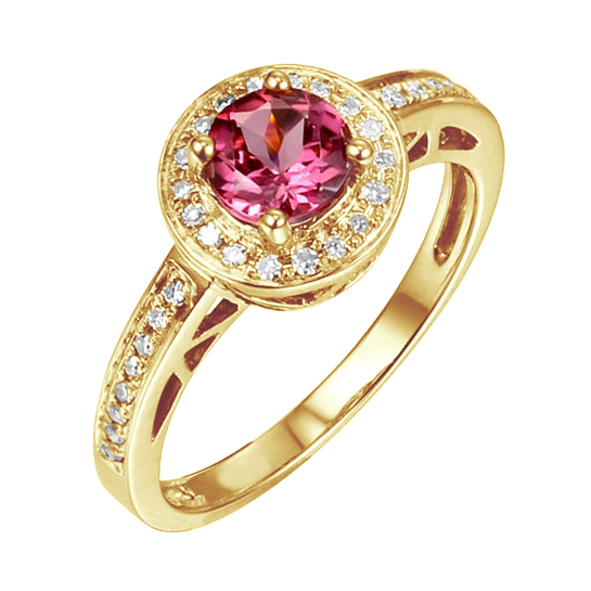 Zlatý prsteň s ružovým turmalínom 87373