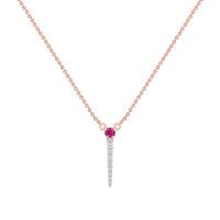 Atypický náhrdelník s rubínom a diamantmi Sylvia