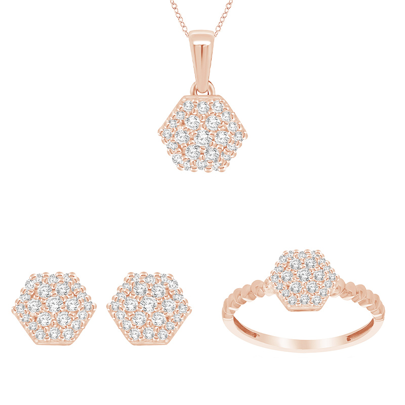 Elegantná zlatá kolekcia šperkov s diamantmi