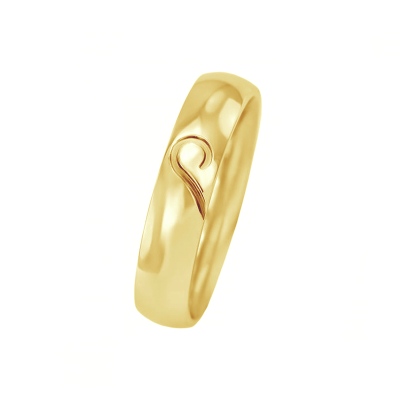 Zlaté svadobné prstene s motívom srdca a diamantom Zia 96053