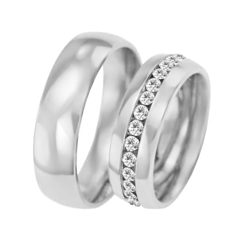Zlaté svadobné prstene s diamantmi Elgie 96313