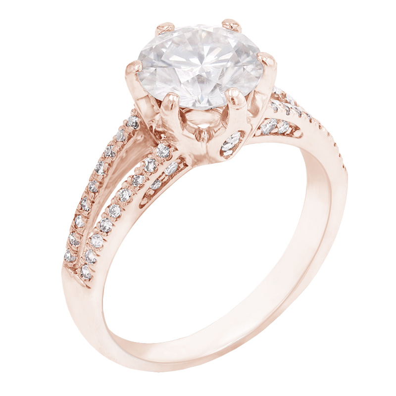 Zásnubný prsteň s moissanitom a diamantmi Leona 97893