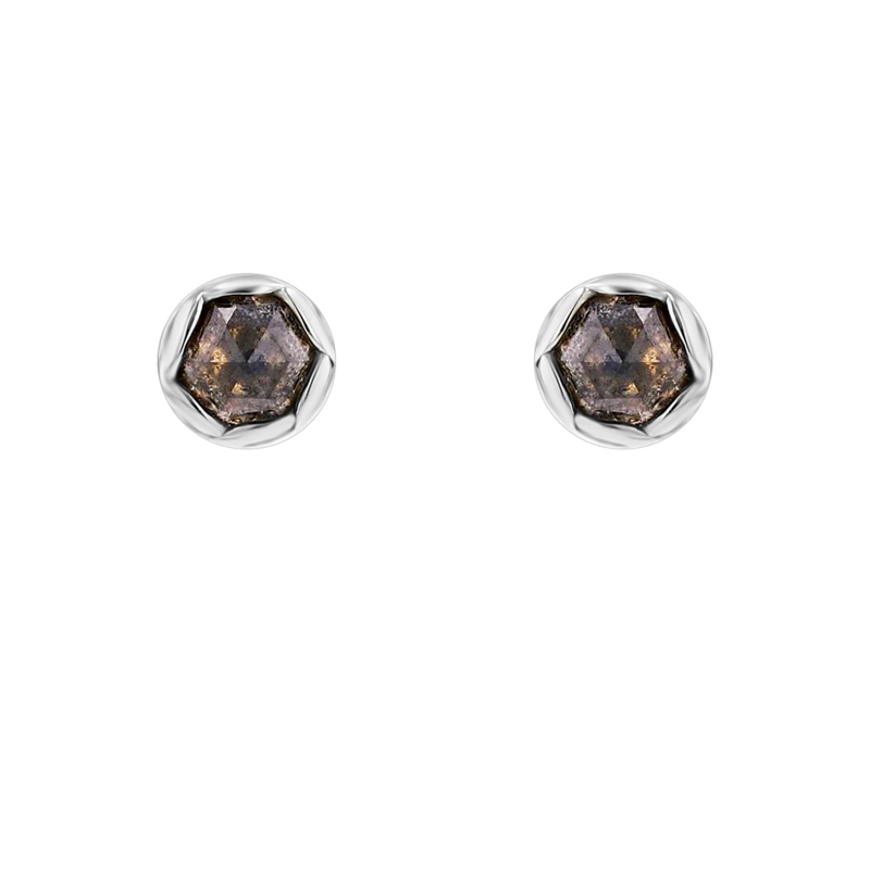 Minimalistické náušnice so salt and pepper diamantmi Reeve 99863