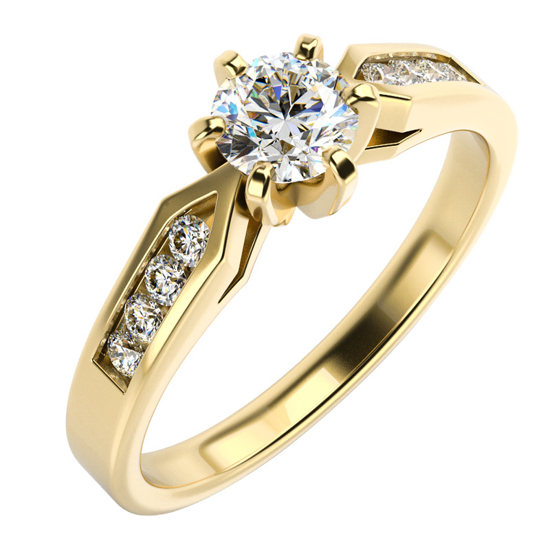 Zásnubný prsteň s moissanitom a diamantmi Cletia 100224