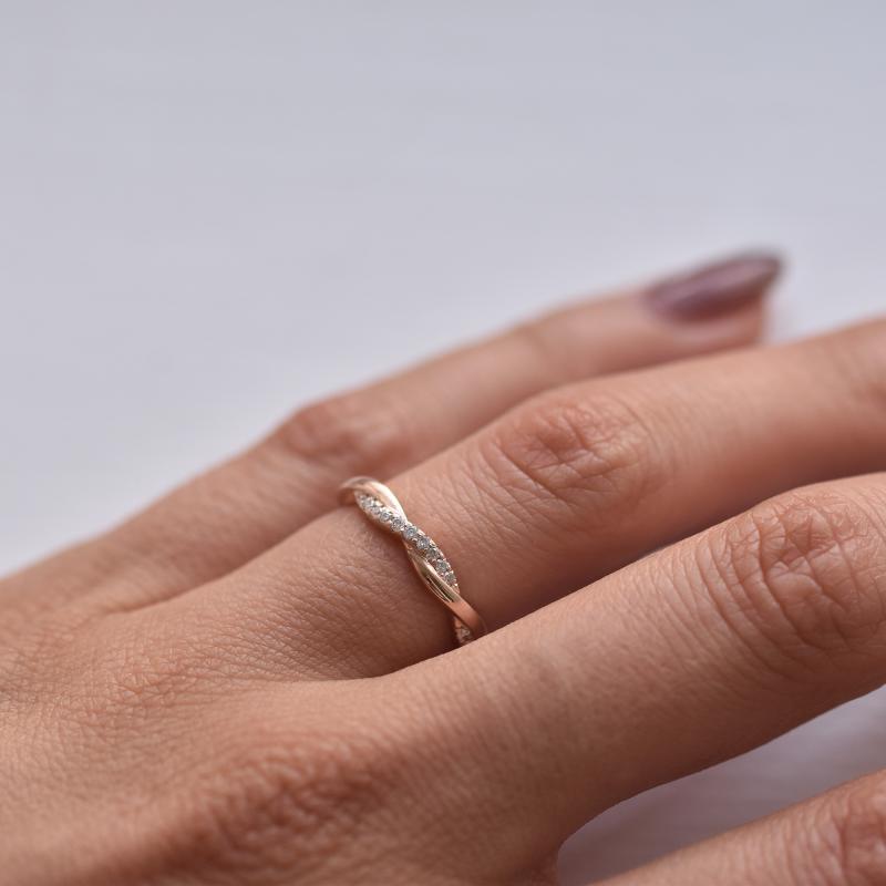 Prepletaný prsteň s lab-grown diamantmi Houston 101294