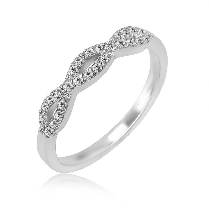Infinity prsteň s lab-grown diamantmi a pánský komfortný prsteň Cosette 102274