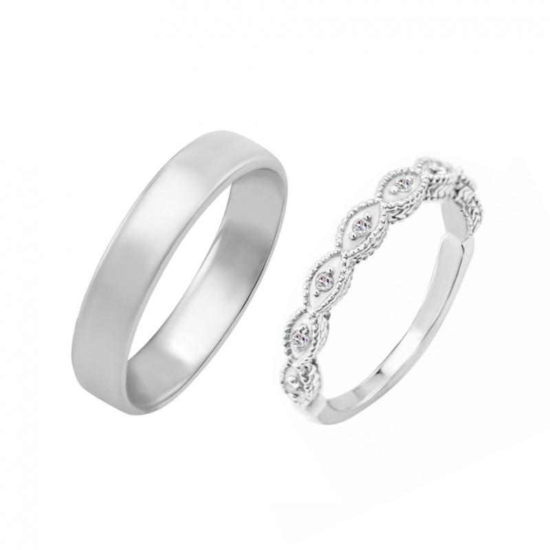 Eternity prsteň s lab-grown diamantmi a pánsky komfortný prsteň Tilly