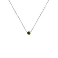 Strieborný minimalistický náhrdelník so zeleným diamantom Vieny