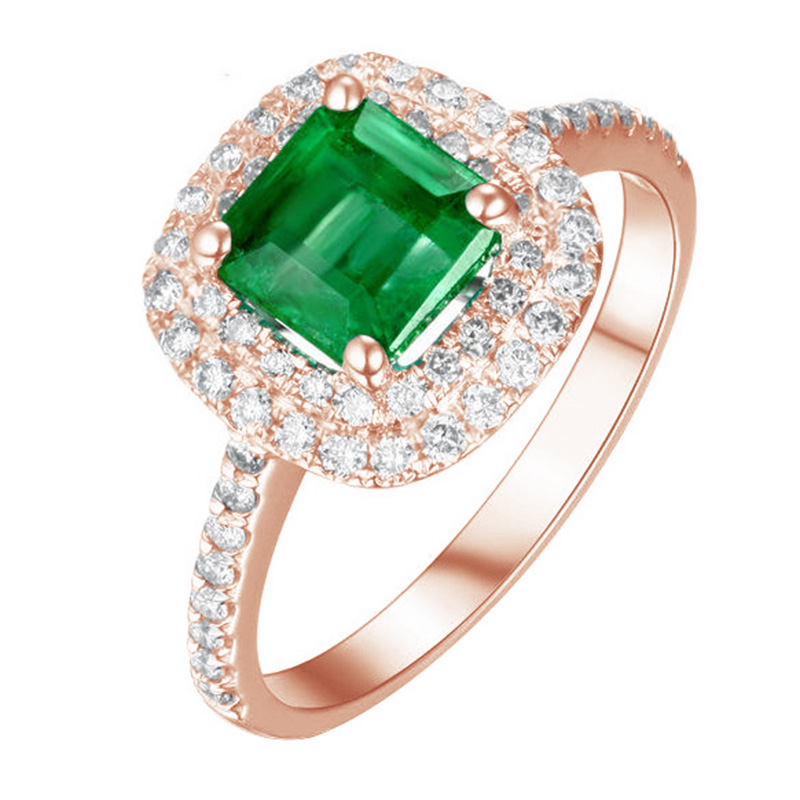 Diamantový prsteň so smaragdom Elynora 104204