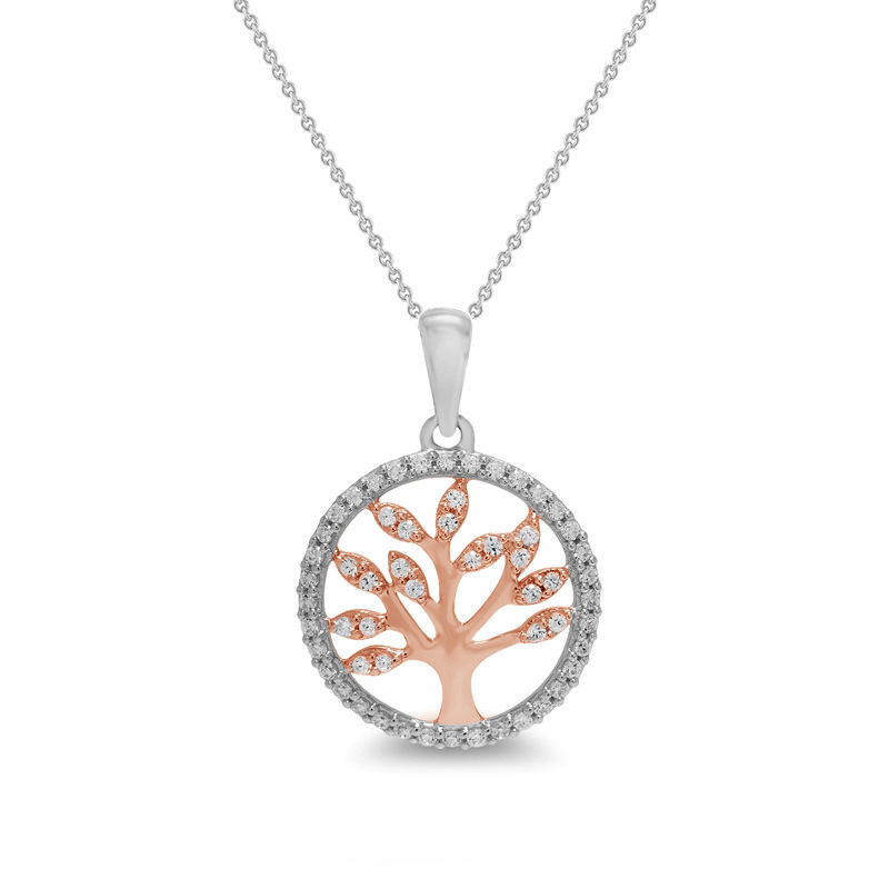 Strieborný strom života s lab-grown diamantmi Hallam 104384