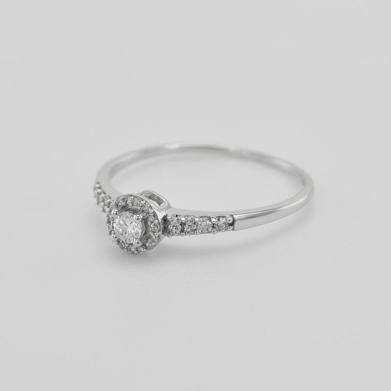 Strieborný halo prsteň s lab-grown diamantmi Ranveer 104504