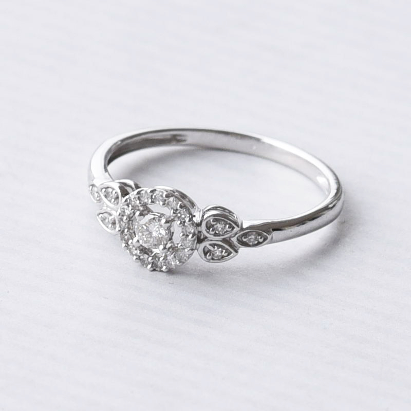 Strieborný halo prsteň s lab-grown diamantmi Connah 104704