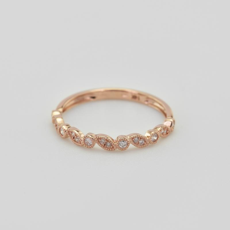 Vintage prsteň s lab-grown diamantmi a komfortný svadobný prsteň Lyla 105824