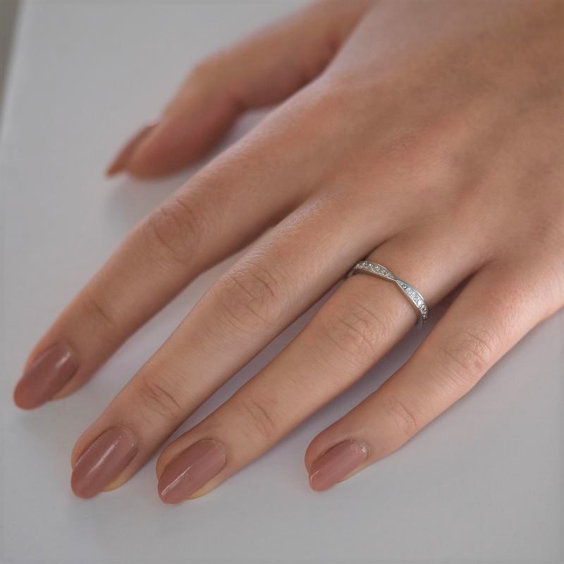 Eternity prsteň s lab-grown diamantmi a pánsky plochý prsteň Taio 106714