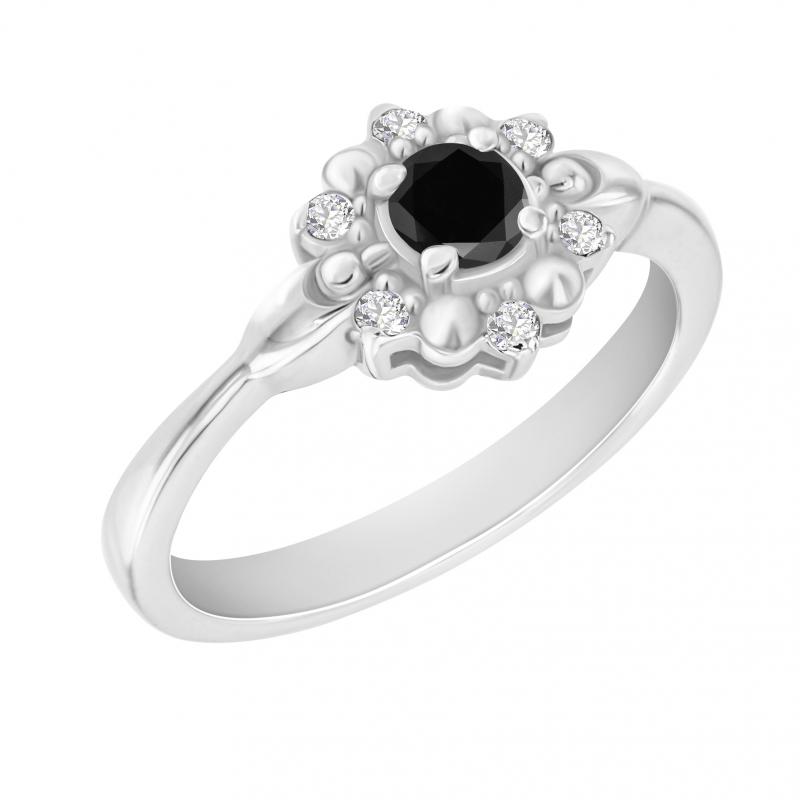 Zásnubný prsteň s čiernym diamantom Earthia