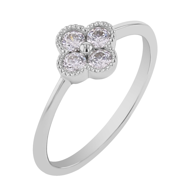 Prsteň s diamantmi v tvare kvetu Shawn