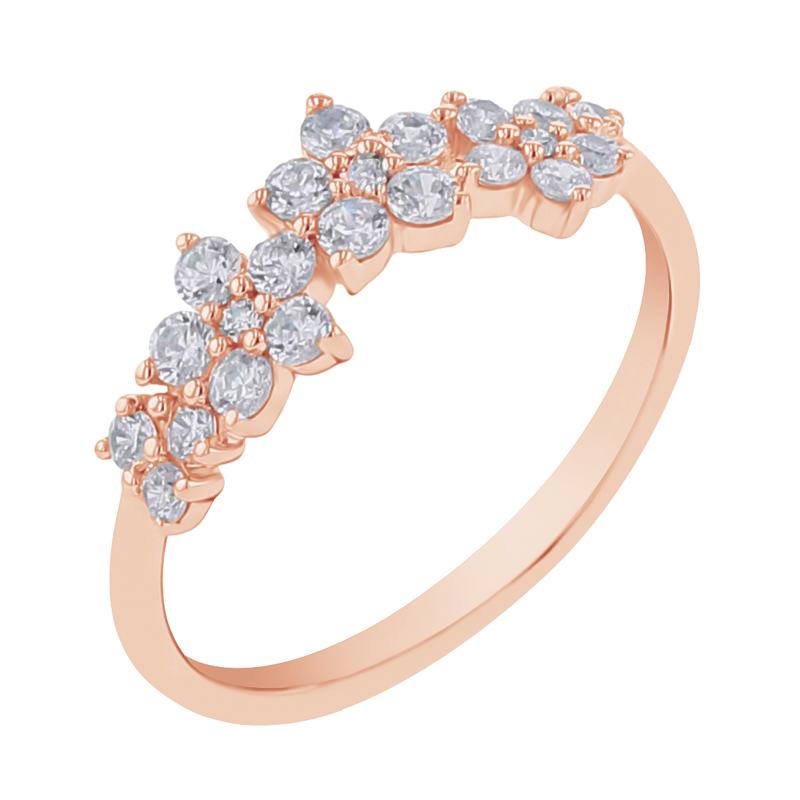 Kvetinový prsteň s lab-grown diamantmi Shauna 110554