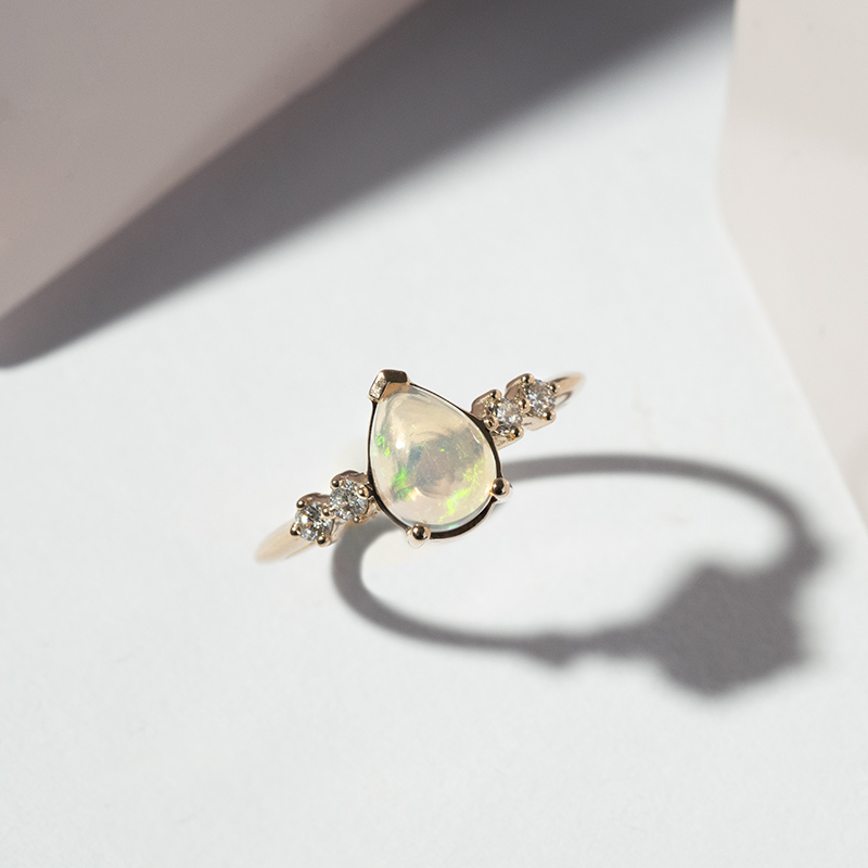 Opálový prsteň s diamantmi Arielle 112504
