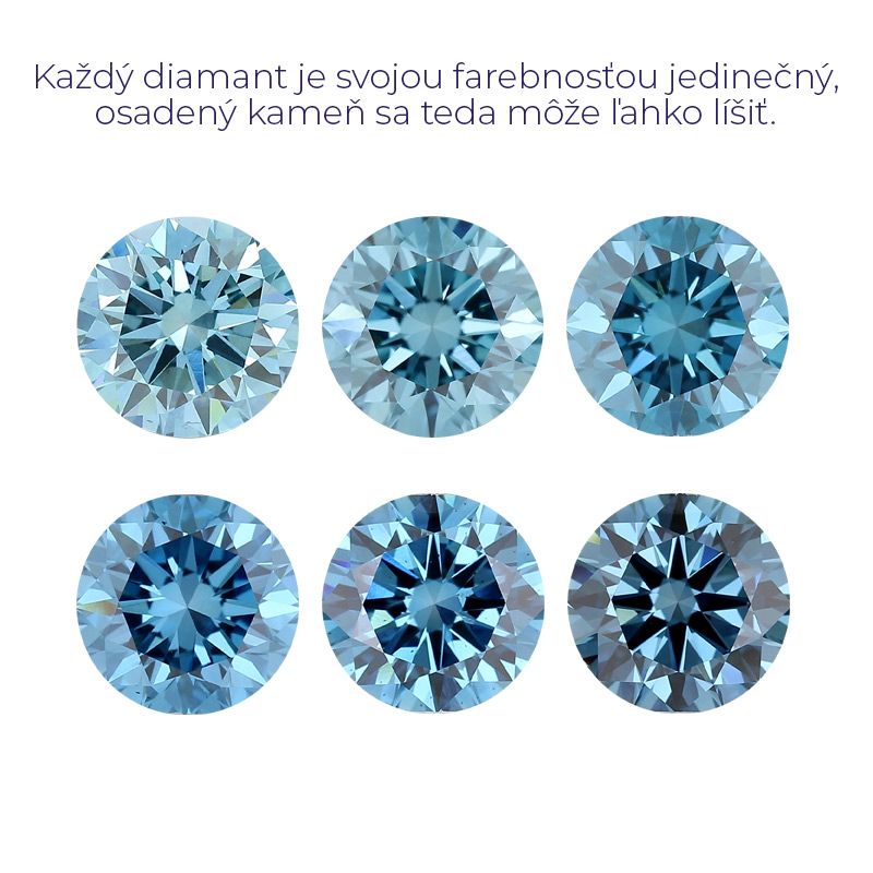 Zásnubný prsteň s certifikovaným fancy blue lab-grown diamantom Aiza 112714