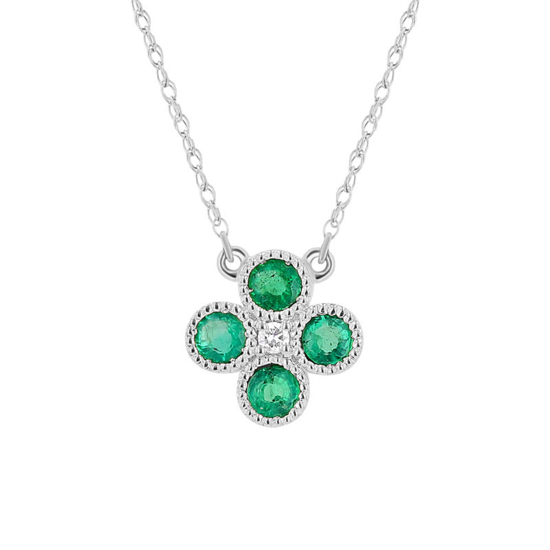 Smaragdový náhrdelník s diamantom Relle 113394