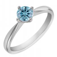 Zásnubný prsteň s certifikovaným fancy blue lab-grown diamantom Maya