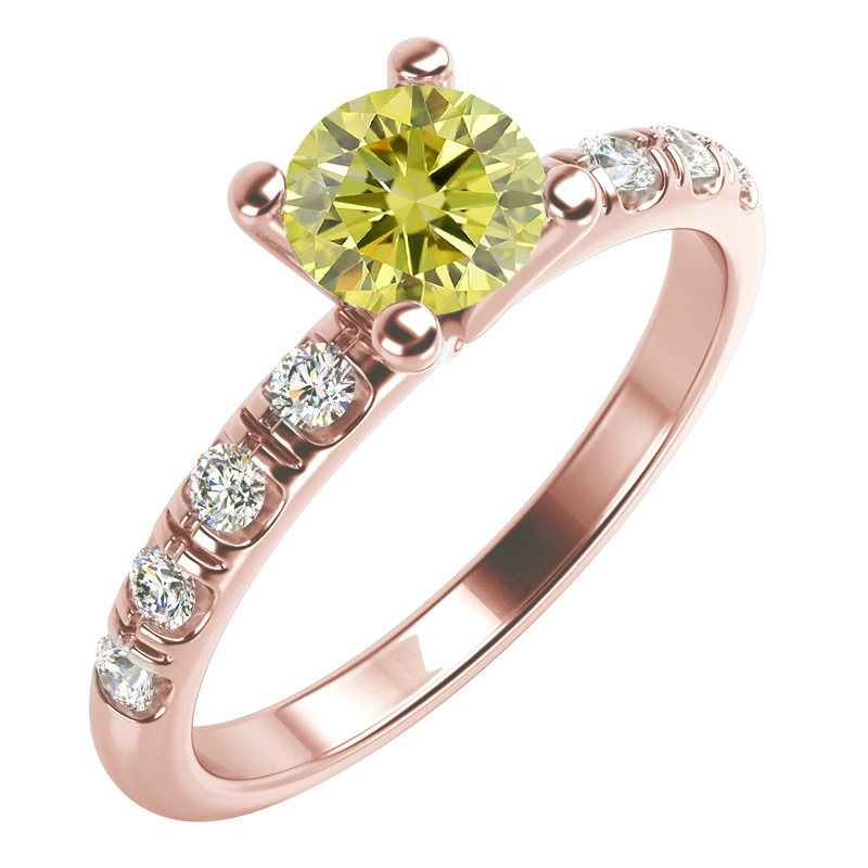 Zásnubný prsteň s certifikovaným fancy yellow lab-grown diamantom Mae 113724