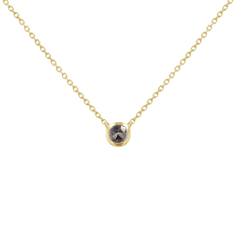 Minimalistický náhrdelník so salt and pepper diamantom Vieny 116684