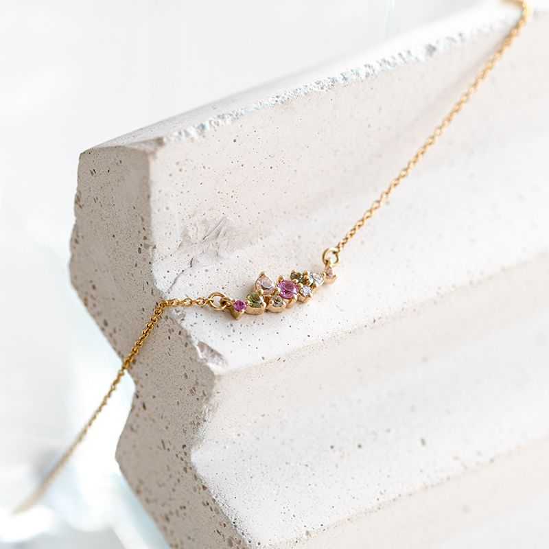 Cluster náhrdelník s drahokamami Beck 120014