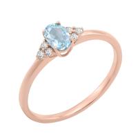 Elegantný prsteň s akvamarínom a diamantmi Kylie