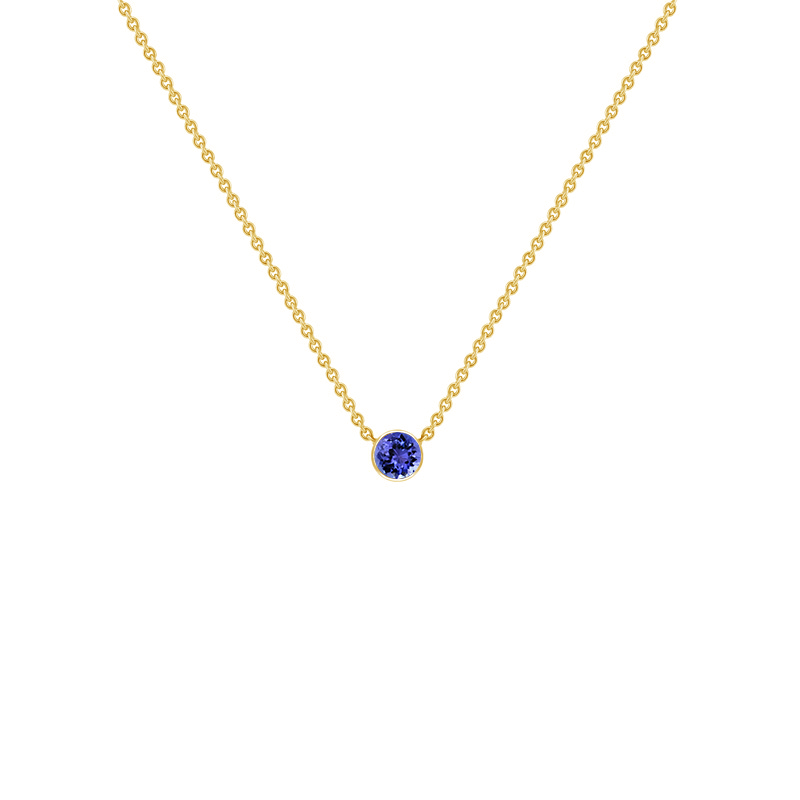 Strieborný minimalistický náhrdelník s tanzanitom Vieny 122214