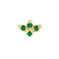 Zlatá piercing náušnica so smaragdmi Ciera
