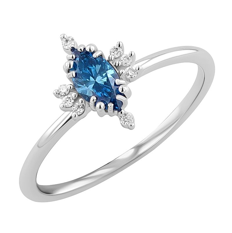 Zásnubný prsteň s 0.31ct IGI certifikovaným modrým lab-grown diamantom Midia