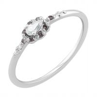 Prsteň s moissanitom a salt and pepper diamantmi Leann