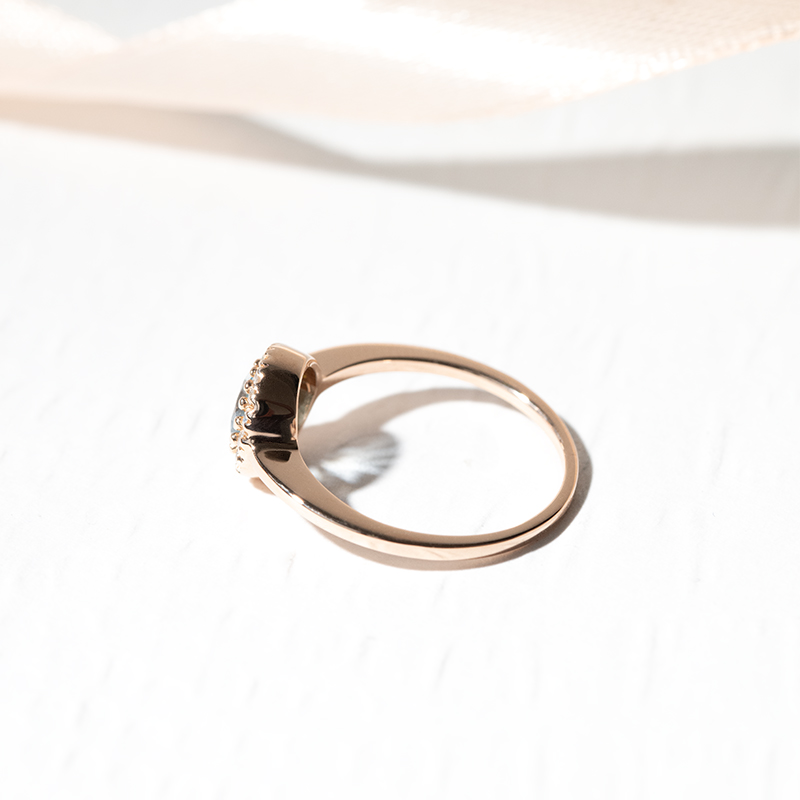 Zlatý zásnubný prsteň s akvamarínom a diamantmi Vale 128404