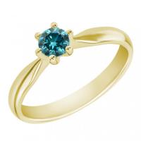 Zlatý zásnubný prsteň s modrým diamantom Isma