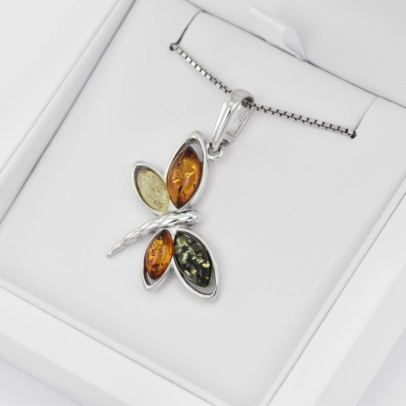  Jantárový motýlik v striebornom náhrdelníku 14334