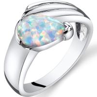 Strieborný prsteň s bielym opálom Attia
